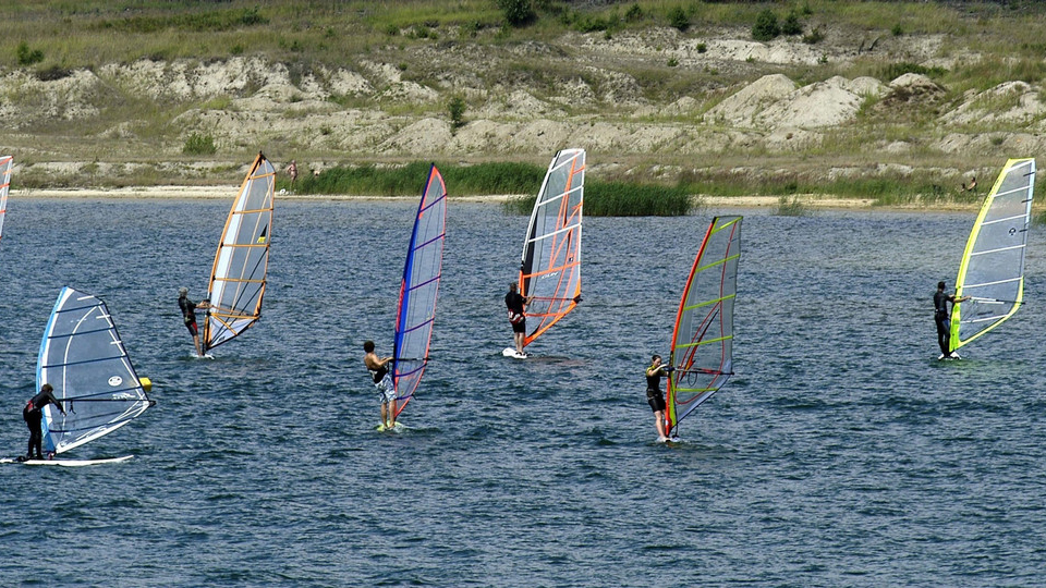 Kitesurfer auf dem Geierswalder See